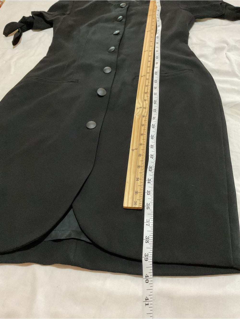 J.G. Hook Vintage Womens Dress Black Button Front Short Sleeve Shoulder Pads - Picture 16 of 16